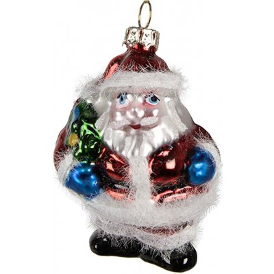 Clayre & Eef Vánoční skleněná ozdoba Santa 5*4*8 cm – Hledejceny.cz