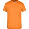 Pánské Tričko James Nicholson pánské základní triko ve vysoké gramáži bez bočních švů Oranžová