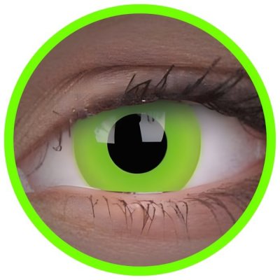 MaxVue Vision Crazy čočky UV Glow Green barevné svítící roční 2 čočky – Hledejceny.cz