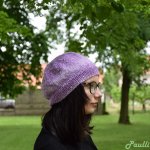 Paulli pletená fialová dámská čepice s drobnými flitry 4-1-1/117/006 – Zboží Mobilmania