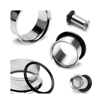 S4U Ocelový tunel do ucha s gumičkou (8 mm) TN01001-08 – Zboží Dáma