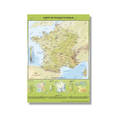 Carte Physique De L'Asie Plastifiée - Format A1 (59.4 X 84.1 Cm) - Détails Relief, Capitales, Fleuves - Pour Bureau, École, Maison