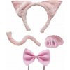 Dětský karnevalový kostým R-kontakt Růžový převlek prasátko uši nos motýlek ocásek