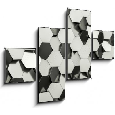 Obraz 4D čtyřdílný - 120 x 90 cm - hexagon geometric background geometrické pozadí šestiúhelníku – Zboží Mobilmania