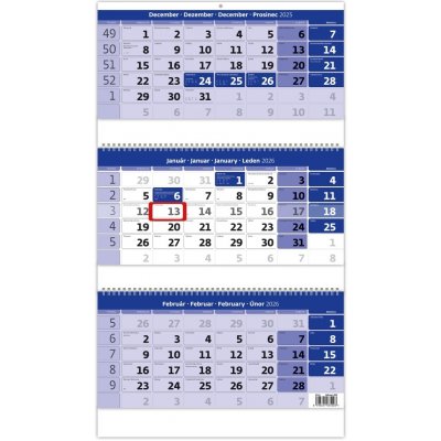 Nástěnný Helma Tříměsíční modrý 2026 – Zboží Dáma