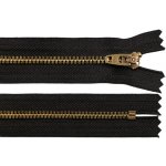 Kovový zip YKK No 4 délka 18 cm staromosazný (jeansový) - 3 (580 černá mosaz – Hledejceny.cz