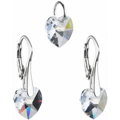 Pavona Sada šperků s krystaly Swarovski náušnice a přívěsek bílá srdce 39003.1 – Zboží Mobilmania