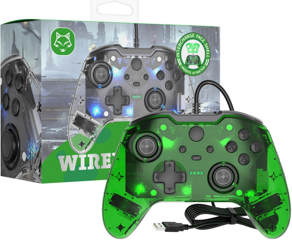 PSko drátový ovladač pro Xbox One Crystal Green 6815
