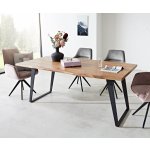 DELIFE Jídelní stůl Edge 180 x 90 XL přírodní akácie kov šikmý – Hledejceny.cz