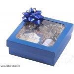 Dárková krabice M s průhledným víkem MODRÁ – Zboží Dáma