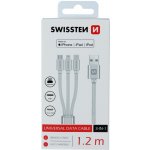 Swissten 3v1 1,2 m stříbrný 72501102 – Zboží Živě