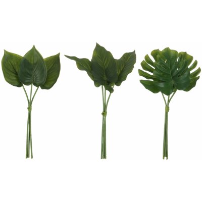 3 ks svazku zelených umělých listů květin - 1*1*30 cm