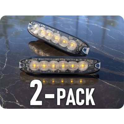 KAMAR LED výstražné světlo 6xLED, slim, 20W, 3 módy, 12/24V/2-PACK! [LW0038-2] – Sleviste.cz