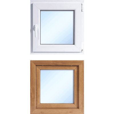OknaDvereNaMiru.cz Plastové okno otevíravé i sklopné, pravé, zlatý dub / bílá, 90x90 cm – Hledejceny.cz
