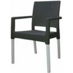 Mega Plast, plastová židle RATAN LUX (AL nohy), 88 x 56,5 x 56 cm, stohovatelná, antracit – Sleviste.cz