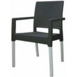 Mega Plast, plastová židle RATAN LUX (AL nohy), 88 x 56,5 x 56 cm, stohovatelná, antracit – Hledejceny.cz