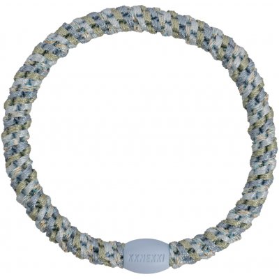 KKNEKKI Gumička do vlasů Kknekki Slim Mix Baby Blue Glitter, modrá barva, textil – Sleviste.cz