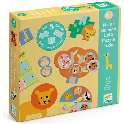 Djeco Zvířátka ze savany Hra 5v1 – Zboží Mobilmania