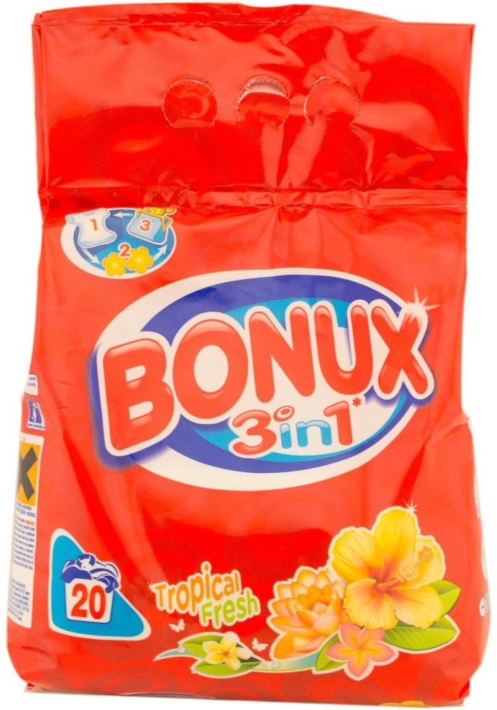 Bonux 3v1 Tropical Fresh prací prášek 20 PD 1,4 kg od 109 Kč - Heureka.cz