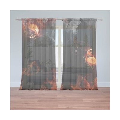 Sablio Záclony Červený oheň: 2ks 150x250cm – Hledejceny.cz