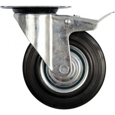 Kolečko otočné s brzdou, gumové 150kg 200/46/235mm – Sleviste.cz