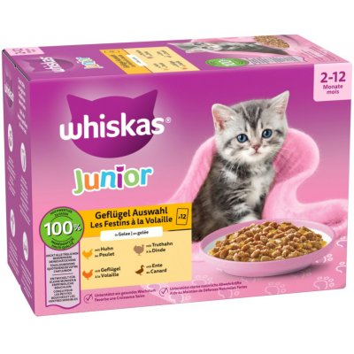 Multipack Whiskas Junior 12 x 85 g / 100 g drůbeží výběr v želé 85 g – Hledejceny.cz