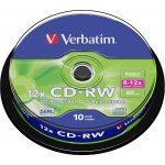 Verbatim CD-RW 700MB 12x, SERL, spindle, 10ks (43480) – Zboží Živě