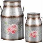 Sada váz na květiny Růže, 2 ks, 2 velikosti, kov, 20 x 32 x 15 cm – Hledejceny.cz