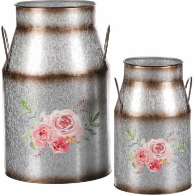 Sada váz na květiny Růže, 2 ks, 2 velikosti, kov, 20 x 32 x 15 cm – Hledejceny.cz