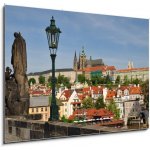 Obraz 1D - 100 x 70 cm - Prague, Charles bridge, Vltava river, St. Vitus cathedral Praha, Karlův most, Vltava, katedrála sv. Víta – Hledejceny.cz