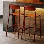 Zahradní barová židle Ferne plastová červená 98,5 x 54,5 x 37 cm FRIK5510-7600C – Hledejceny.cz