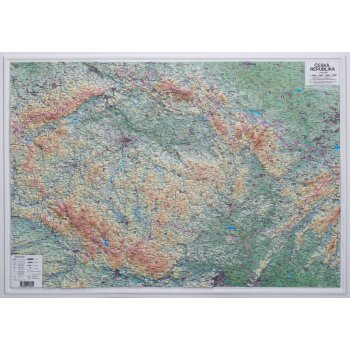 Kartografie HP ČR - nástěnná plastická mapa Varianta: bez rámu, Provedení: plastická mapa
