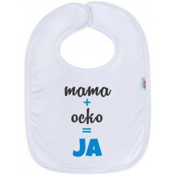 New Baby Kojenecký bavlněný bryndák mama+ocko=JA modrý