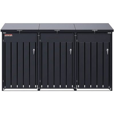 N Scorpion elektro s.r.o. Přístřešek na 3 popelnice D12GG3Z antracit – Zboží Mobilmania