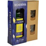 Becherovka 38% 0,7 l (dárkové balení 2 sklenice) – Hledejceny.cz