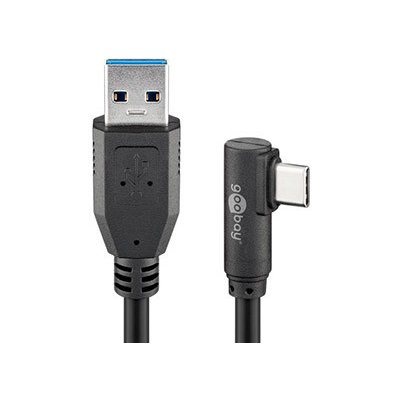 Goobay 11.92.9073 USB 5Gbps, USB3.0 A(M) - USB C(M), lomený, 2m, černý – Zboží Mobilmania