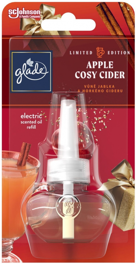 Glade Electric Scented Oil Apple Cosy Cider s vůní horkého jablečného cideru  a voňavé skořice tekutá náplň do elektrického osvěžovače vzduchu 20 ml od  146 Kč - Heureka.cz