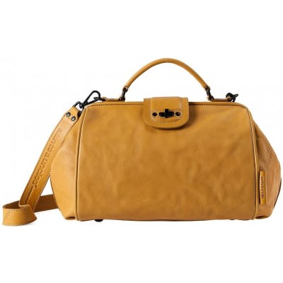 aunts & uncles dámská kožená kabelka doctor´s bag do ruky i přes rameno Grandma´s Luxury Club Mrs. Custard Pie 40477-3 žlutá – Zboží Mobilmania