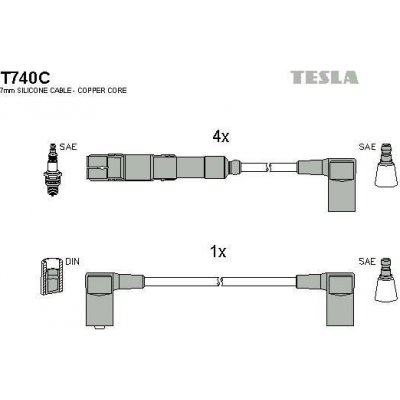 TESLA Zapalovací kabely original TE T740C – Hledejceny.cz