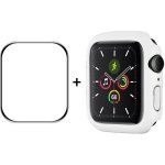 ENKAY Plastový kryt s tvrzeným sklem pro Apple Watch 9 / 8 / 7 45mm bílý 35661 – Zboží Živě