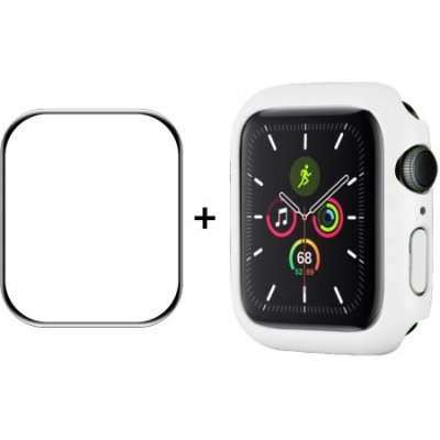 ENKAY Plastový kryt s tvrzeným sklem pro Apple Watch 9 / 8 / 7 45mm bílý 35661 – Zbozi.Blesk.cz