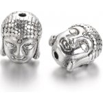Kovový korálek - starostříbrný - Buddha - 11 x 9 x 8 mm - 1 ks – Sleviste.cz