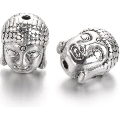 Kovový korálek - starostříbrný - Buddha - 11 x 9 x 8 mm - 1 ks – Sleviste.cz