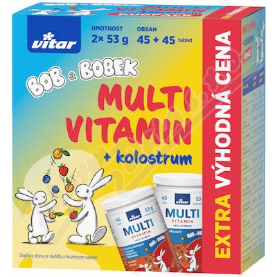 Vitar Multivitamin + kolostrum Bob a Bobek 2 x 45 tablet – Hledejceny.cz