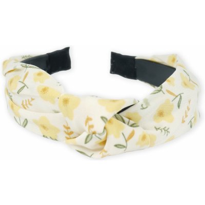 Čelenka s uzlem a potiskem kytiček bílá – Zbozi.Blesk.cz