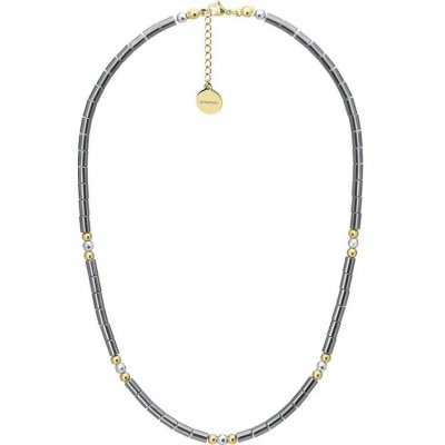 Manoki Dámský náhrdelník s jemnými hematitovými a zlatými ocelovými korálky WA659G Zlatá – Zboží Mobilmania