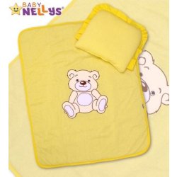 Baby Nellys 2-dílná sada jersey Medvídek Teddy Bear krémově žlutá