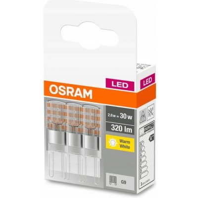Osram 3x LED žárovka G9 kapsle 2,6W = 30W 2700K