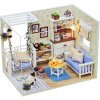 FunPlay 6993 DIY Dřevěný domeček pro panenky s příslušenstvím 17x13x11,6cm