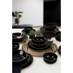 ASIR Porcelánová jídelní souprava BLACK černá zlatá 24 ks – Sleviste.cz